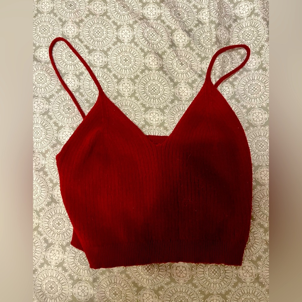Crop top, Dark red, comfortable, has been worn a view times.